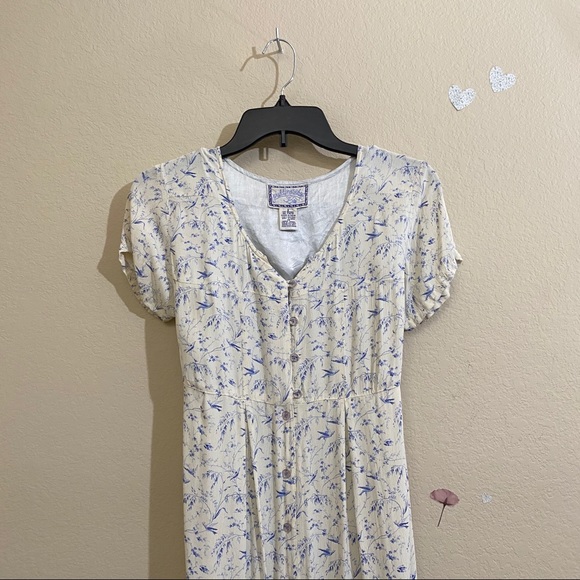 Vintage Dresses & Skirts - VTG Pudding Shop - Cottage Core Floral Midi Dress